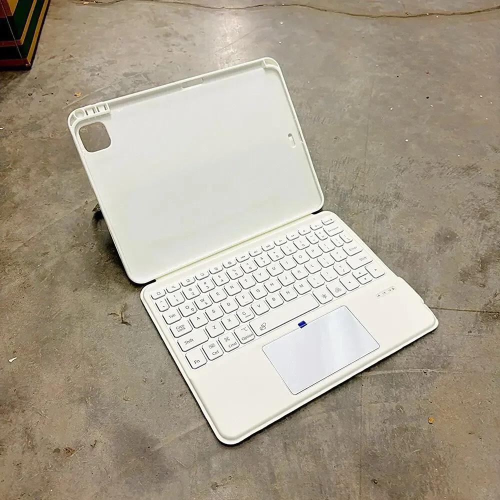 ZENLU iPad Pro 11 M4 Keyboard Case Trackpad Backlit White